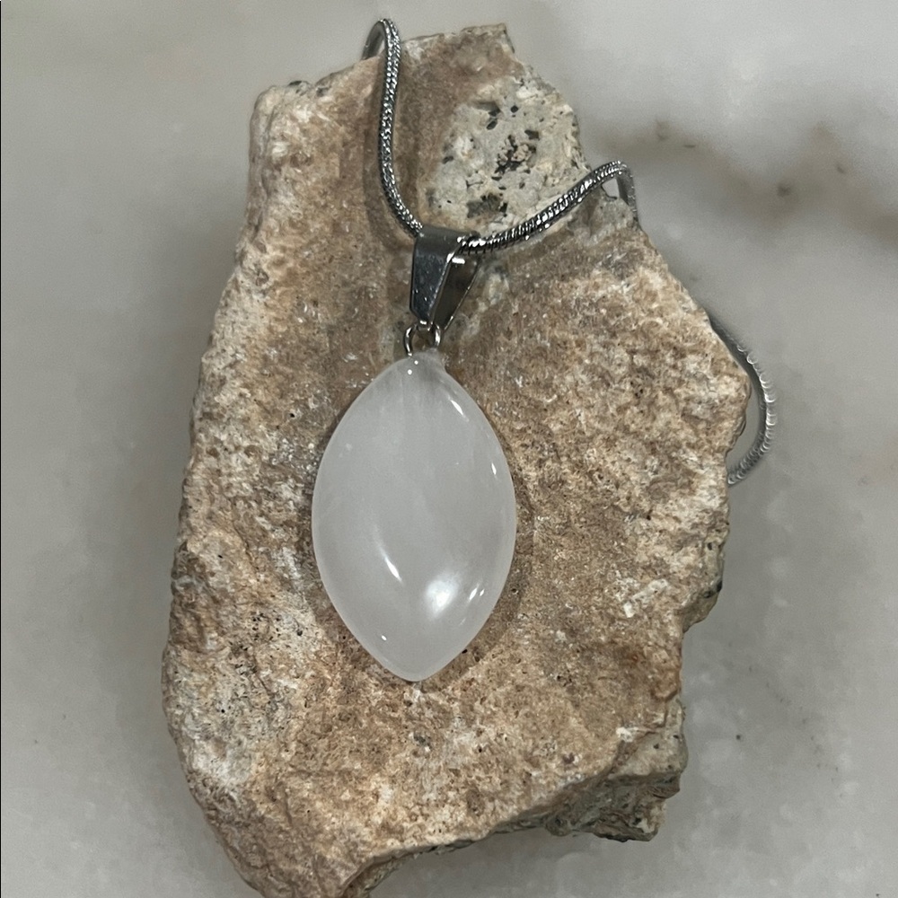 White Quartz Pendant Necklace